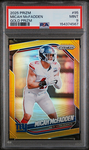 2025 Panini Prizm Micah McFadden Gold /10 PSA 9 Giants