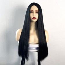Women MultiColor Long Straight Wigs Middle Part Silky Synthetic Full Wig Cosplay