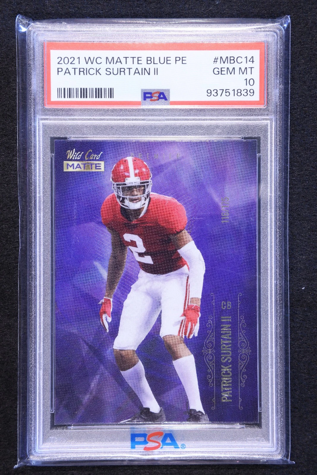 Patrick Surtain II Wild Card Matte Blue Premier Edition #MBC14 Base