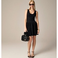 J.Crew Open Knit Mini Dress Stretch Fit Flare Classic Cocktail Black Medium NWT