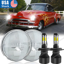 For 1949-1952 Chevy Styleline Deluxe 2pc 7inch Round Led Headlights Hilo Beam