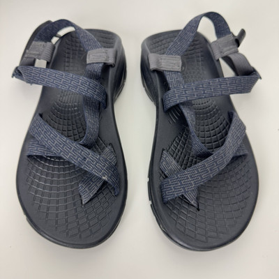 Chaco Sandals Mens 9 Zvolv Black Blue Shoe Flat Strap Hiking 
