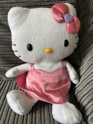 Hello Kitty Kätzchen Katze Sanrio heiß Mikrowelle Stofftier rosa seidiges Kleid
