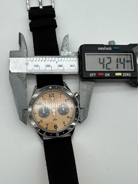 Reloj Cronógrafo Hombre HEMEL Mecánico Airfoil Tono Plateado FUNCIONA Foto 3 de 4