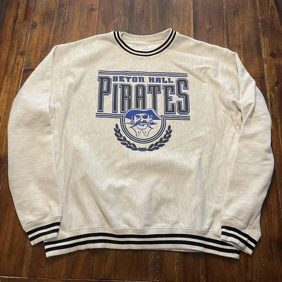 Seton Hall Pirates Sweater Mens X-Large Gray NCAA Basketball Champion Crewneck - Image 2 of 4