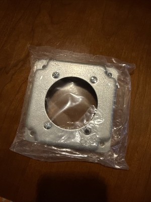 Steel 4 Square, 1/2 in. Raised 30-50 Amp Receptacle, 2.441 in.  EV charge