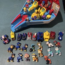 Paw Patrol Mighty Pups Super Paws Jet Command Center Plane  27 Figures 11 Cars 