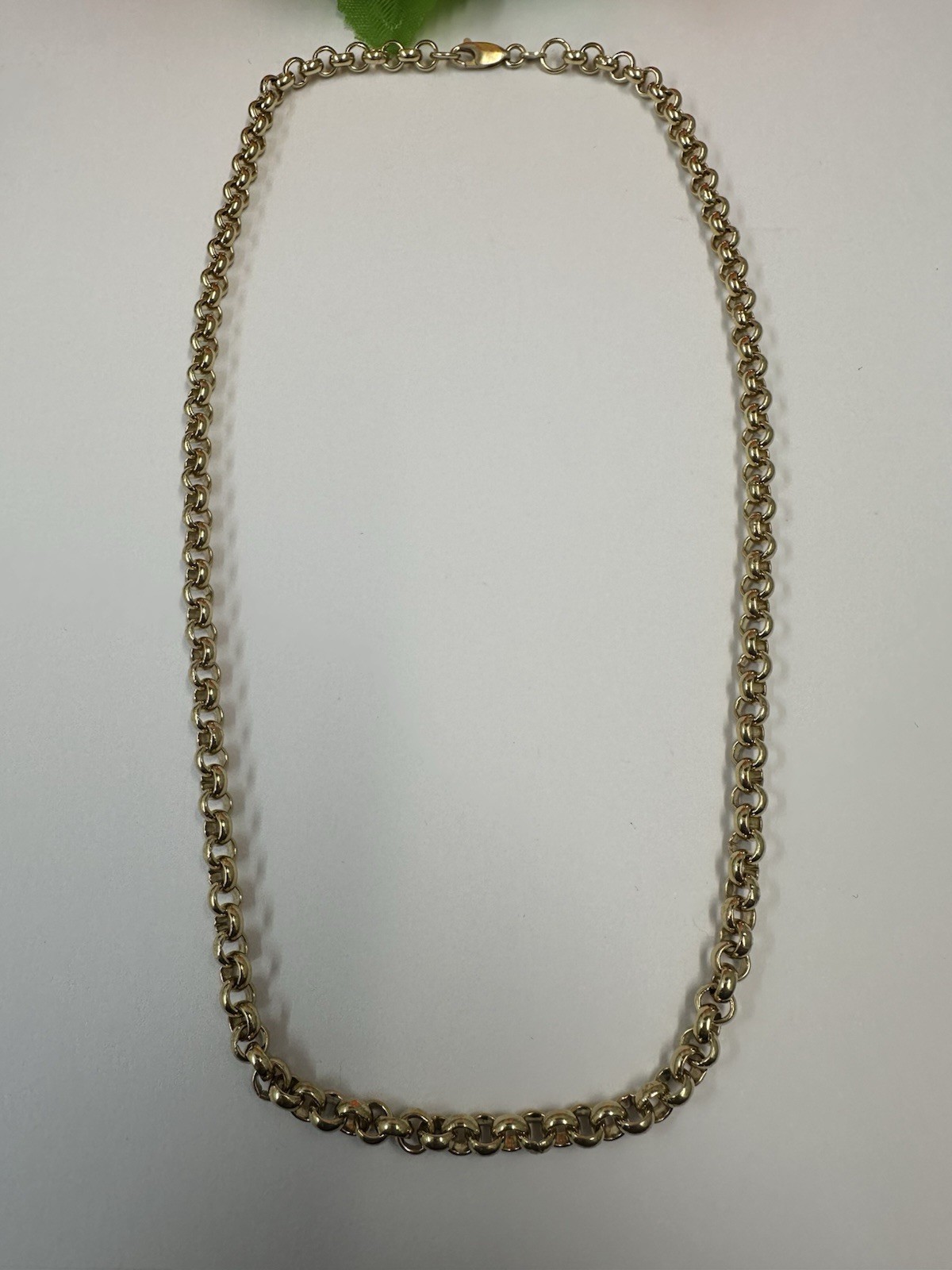 19” 9ct Gold Belcher Chain. 31.7g