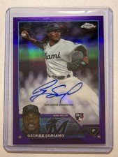2023 Topps Chrome George Soriano Purple Refractor RC Auto /250 Miami Marlins