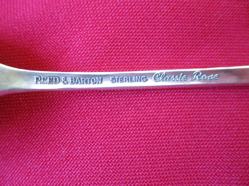 Juego de 6 cucharas de té heladas clásicas Rose de Reed and Barton de plata esterlina sin mono Foto 3 de 3