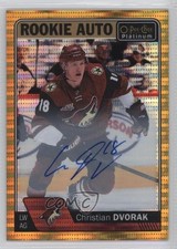 2016-17 O-Pee-Chee Platinum Rookie Seismic Gold 17/25 Christian Dvorak Auto 1n7a