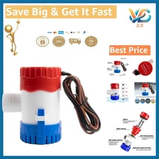 1100GPH Marine Bilge Pump 12V Water Pump Non-Automatic Low Noise