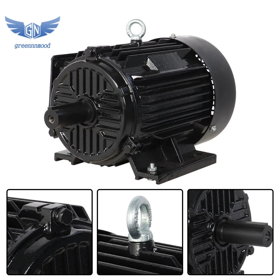 3 Phase Electric Motor 5 hp 1800 RPM 184T Frame TEFC 230 / 460 Volt Severe Duty - Image 3 of 4