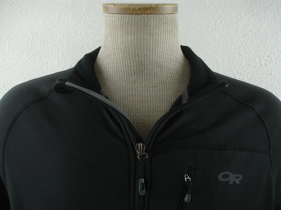 Men's XL Outdoor Research 271451 Vigor Grid Fleece Full-Zip Black Jacket Stretch - Image 2 of 4