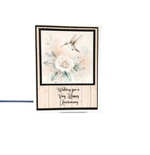 Card Kit Watercolor Hummingbird and florals Neutral colors Anniversary Lot of 4