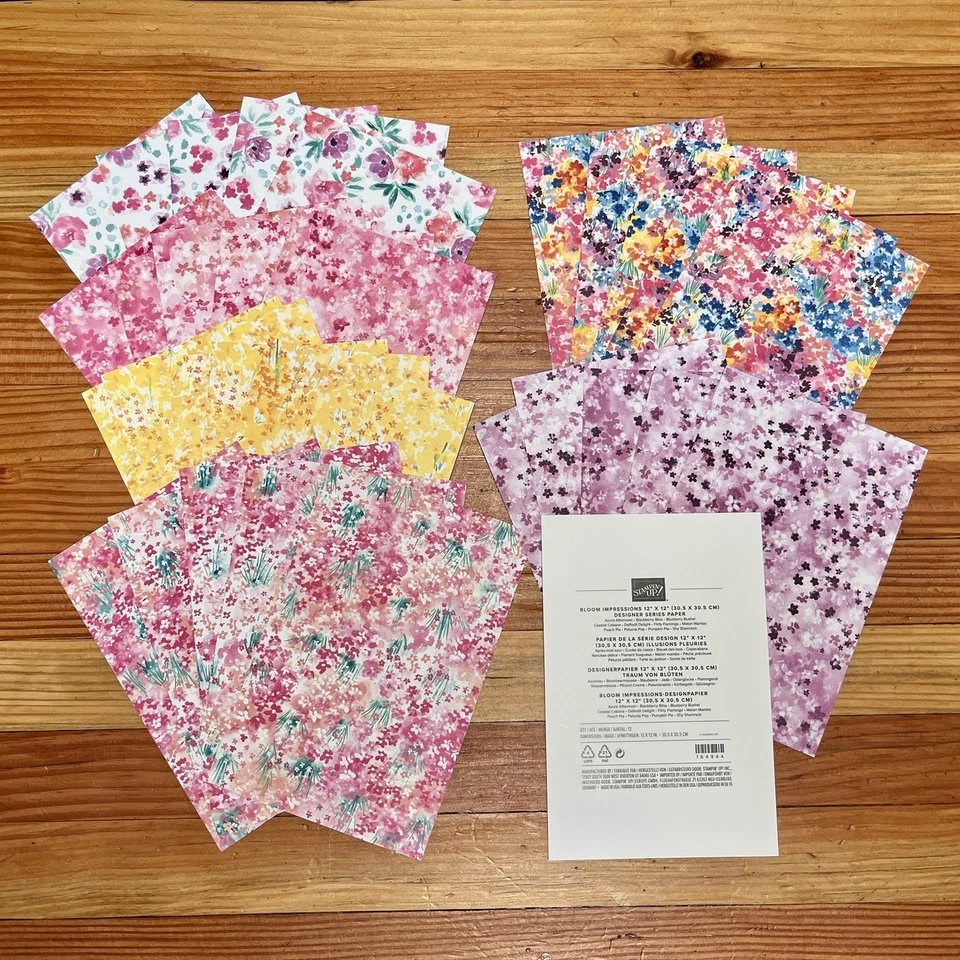 Stampin Up BLOOM IMPRESSIONS 30 Pages 4x6 DSP Florals Flowers Blackberry Bliss - Image 4 of 4