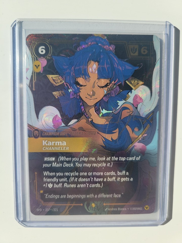 Karma Channeler Riftbound Spiritforged Overnumbered 237/221 Signature ...
