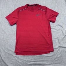 Nike Dri-Fit Running Miler Shirt Mens Medium Red Short Sleeve Athletic Tee