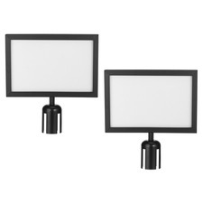 2 Pcs 8.7x12.6" Stanchion Sign Holder Top Sign Frame Horizontal Display Black
