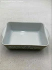 Pyrex Green White Floral Glass Rectangle Shape Baking Casserole Dish