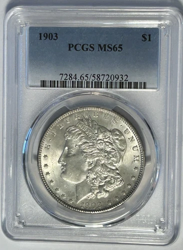 1903-P MS-65 MORGAN SILVER DOLLAR - PCGS GRADED - VERY NICE COIN