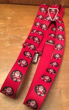 Men's Pelican USA VTG Santa Claus X-Mas Suspenders Braces Metal Clip EUC Holiday