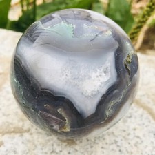 540g Natural Aquatic Plants Agate Crystal Sphere water grass Moss agate Ball