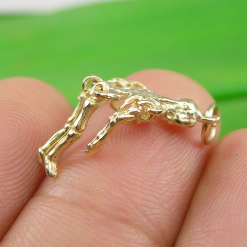 Moveable Skeleton 3D Small Charm Pendant Genuine 375 9ct 9k Yellow Gold, C2073 - Bild 5 von 13
