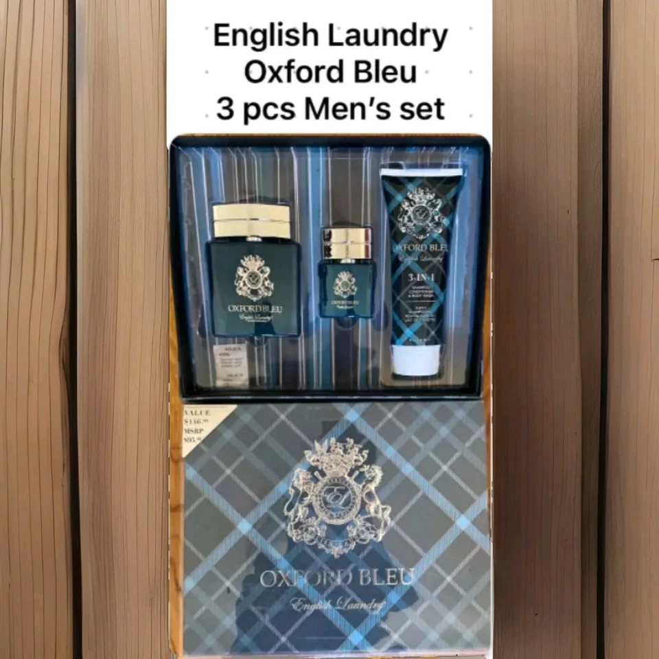 2 件英国洗衣牛津蓝男士香水套装古龙水**最优惠价格** — 第 4/4 张图片