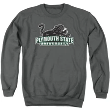 Plymouth State Adult Crewneck Sweatshirt Distressed, Charcoal, S-3XL