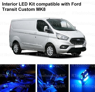 BLAU PREMIUM für FORD TRANSIT CUSTOM MK8 2014-2018 INNENRAUM LED LICHT KIT