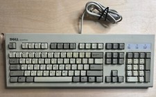 Vintage Dell Quietkey 087998 Mechanical PS/2 Computer Keyboard SK-1000REW