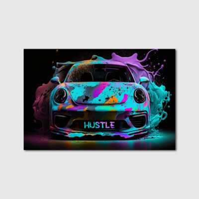 Hustle Car Color Splash Wandbild XXL Canvas Leinwand Poster Acrylglas Wohnzimmer