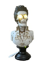 ELVIS On Pedestal LED SKELETON STATUE MIDNIGHT FRIGHT LIGHT-UP HALLOWEEN NEW