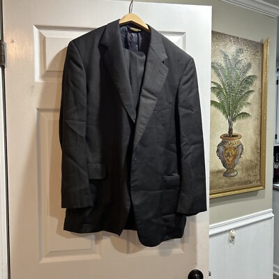 1950 BROOKS BROTHERS Suit Jacket, Pants: Gray & Blue Pinstripes