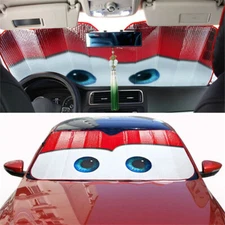 1PC Red Foils Cartoon Car Front Window Windscreen Cover Sun Shade Big Eyes Visor