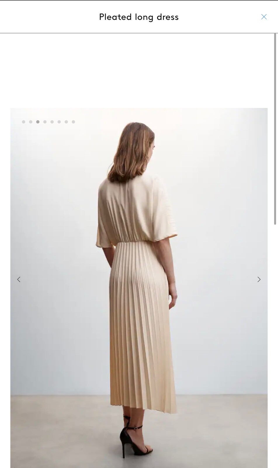 mango pleated ivory dress size 10 eBay