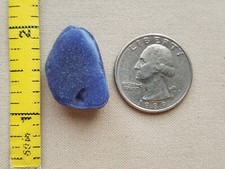 GENUINE BEACH SEA GLASS SURF TUMBLED SLAG MIX BLUE FROSTED PENDANT VERY RARE V2