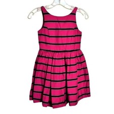 Girl's Ralph Lauren Pink Striped Sleeveless Button-Down Cotton Dress, Size 8