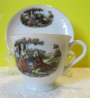 Courting Couple in Park Tea Cup & Saucer 
