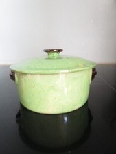 Pot / terrine couvercle  en terre cuite vernissé 