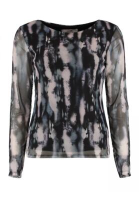 Hailys Mesh Shirt Kr44ista schwarz bedruckt