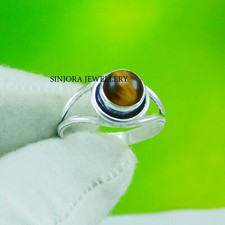 Tiger's Eye Gemstone 925 sterling silver handmade Gift Ring US size 5 to 13