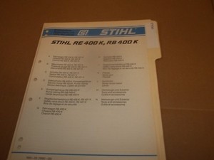 PY60) Stihl Parts Manual RE 400K, RB 400K | eBay