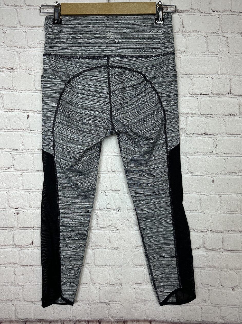 Athleta Cropped Leggings side sheer mesh mid rise poc… Gem