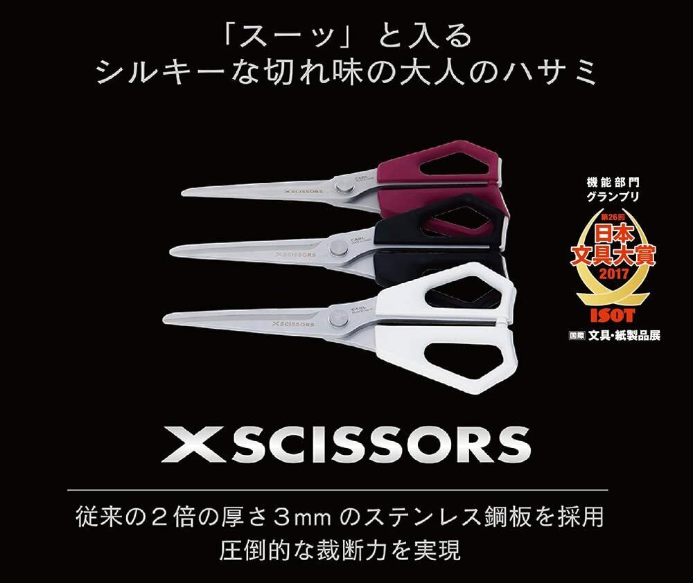 Carl TOKYO Stationary Scissors Xscissors Stainless Black Red Gray XSC-70 Japan Beperkte verkoop, erg populair