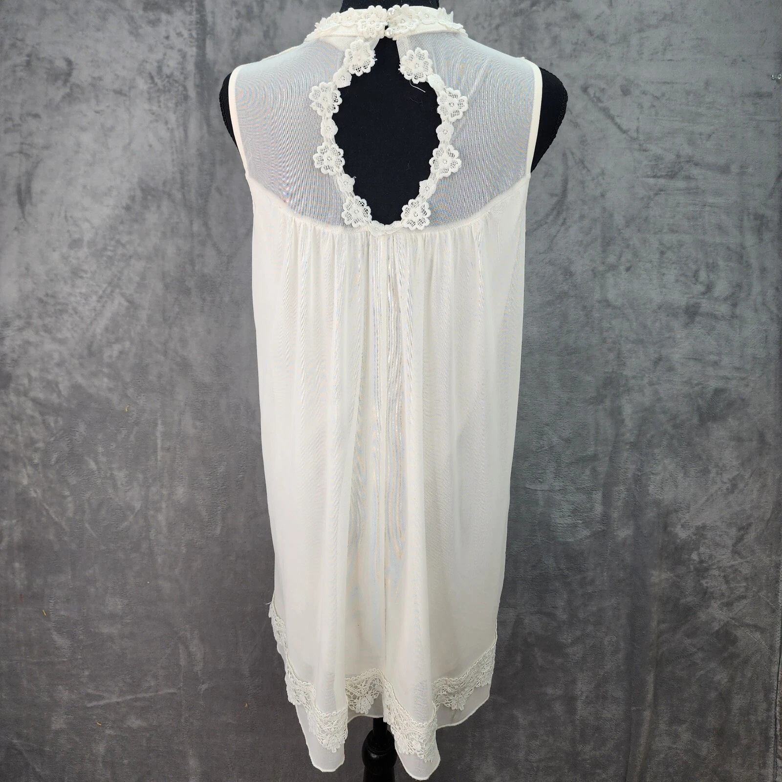 OFF WHITE Abito donna Altard State PICCOLO slip bianco sporco lunghezza ginocchio senza maniche foderato pizzo