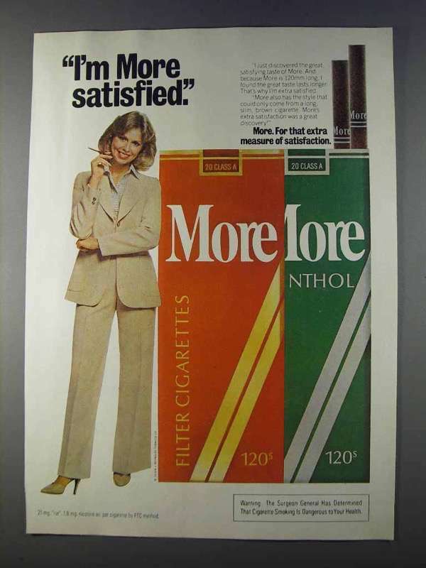 more 120 cigarettes near me 120s Filter Print Ad Vintage 1983 Magazine Advertisement Art Buy Cheap More Cigarettes Online