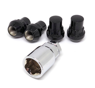 Premium Tuner Wheel Locks Hyundai Anti Theft New 12x1.5 Black Set