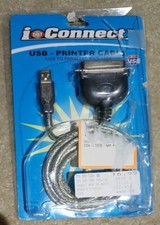 I.Connect USB to Parallel Printer Cable New Open Box
